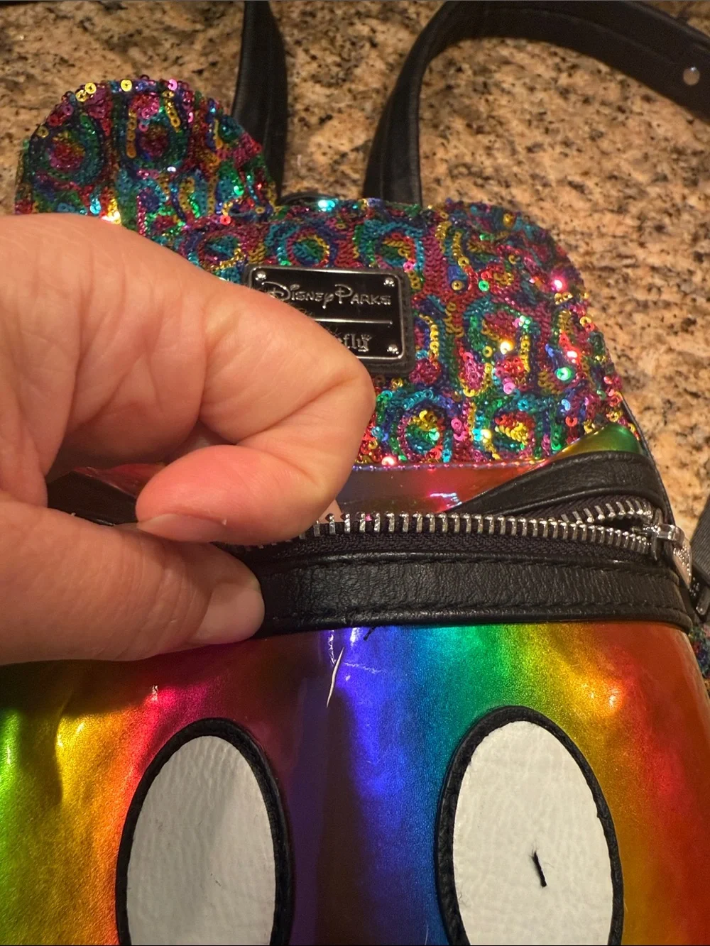 Loungefly Kids Rainbow Sequin Mickey Ear Mini Backpack - Multicolor